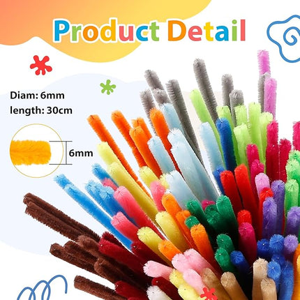 Caydo 200 Pieces Gradient Green Pipe Cleaners,Thick Fluffy Chenille Stems, Pipe Cleaner Crafts for Arts & Crafts, Perfect for Making Animals, Flowers, and St. Patrick's Day Decorations