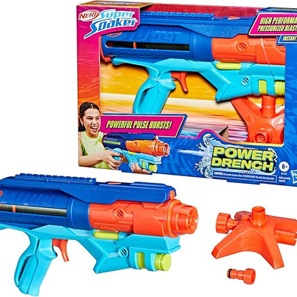 Nerf Super Soaker Power Drench Water Blaster, High Performance Pressurized Blasting, Easy Fill Station, Water Toys, Ages 8+