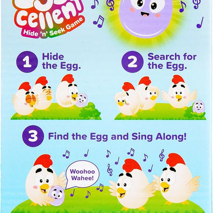 Eggcellent by Relatable, The Kid-Friendly Hide & Seek Game, Toddler Toys for Ages 3+, Includes 1 Eggcellent Light-Up Toy That Sings