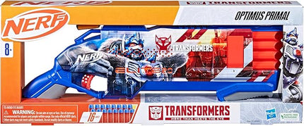 Nerf Transformers Optimus Primal Dart Blaster, 16 Nerf Elite Darts, Gifts for 8 Year Old Boys & Girls & Up