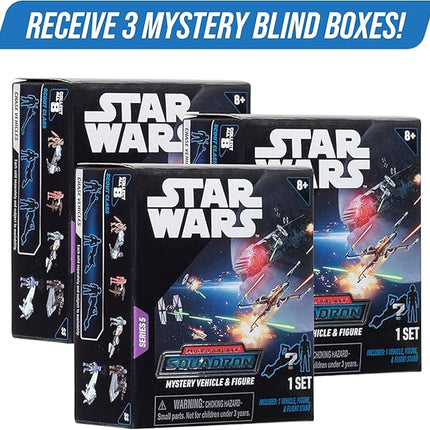 STAR WARS Micro Galaxy Squadron Series 5 (3 Pack) Mystery Blind Box - Get Three 2.5" Vehicle or 1" Mini Figure - Officially Licensed - Authentic Collectible Toy Gift for Boys, Girls, Kids, Teens - 8+