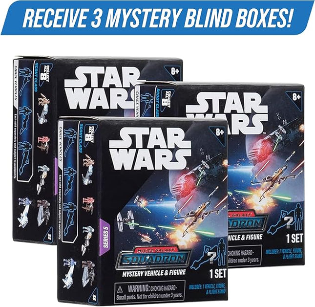 STAR WARS Micro Galaxy Squadron Series 5 (3 Pack) Mystery Blind Box - Get Three 2.5" Vehicle or 1" Mini Figure - Officially Licensed - Authentic Collectible Toy Gift for Boys, Girls, Kids, Teens - 8+