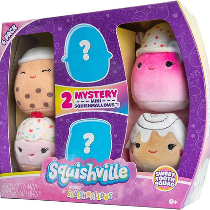 Squishville by Original Squishmallows Sweet Tooth Squad Plush - 2-Inch Bernice, Chanel, Cinnamon, Carmelita, Maya & Clara Plush - Toys for Kids