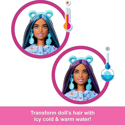 Barbie Cutie Reveal Care Bears Doll & Accessories, Series 2 Dream Bright Bear with 10 Surprises Including Color Change & Mini Bear