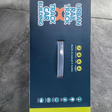 Fisca 2-in-1 Race Car Tracks PlaySet for Kids, Toy Car Ramp Track and Lifting Parking Lot, Dual Mode Toddler Car Track Toy Playset with 6 Cars, Automatic Rotary Elevator, Steering Wheel Music Driving