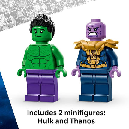 LEGO Marvel The Hulk Truck vs. Thanos - Monster Truck Building Toy for Kids 7+ - Includes Hulk & Thanos Toy Minifigures - Creative Birthday Gift Idea for Girls and Boys - 76312
