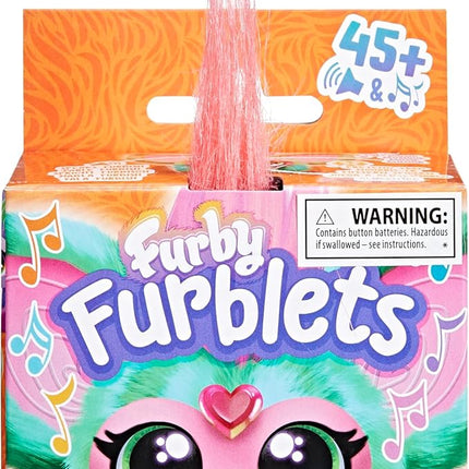 Furby Furblets Mello-Nee Mini Friend, 45+ Sounds, Summer Chill Music & Furbish Phrases, Electronic Plush Toys, Watermelon Red & Green, Back to School Gifts, Ages 6+