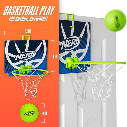 Nerf Nerfoop - The Classic Mini Foam Basketball and Hoop - Hooks On Doors - Indoor and Outdoor Play - A Favorite Since 1972