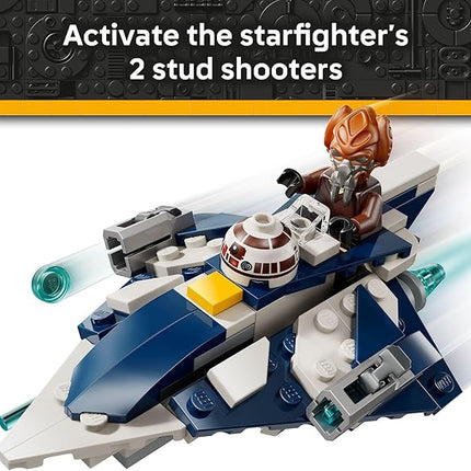 LEGO Star Wars Plo Koon’s Jedi Starfighter Microfighter Kids Toy - Building Toy for Pretend Play - Clone Wars Playset and Room Decor for Boys and Girls, Ages 6+ - Birthday Gift Idea - 75400