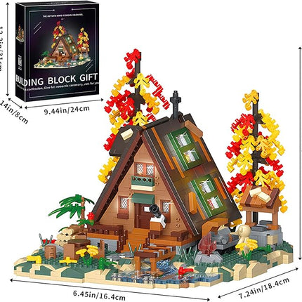 Flowers Wood Frame Cabin Building Blocks Set, Cherry Blossom Bonsai Treehouse Architecture Micro Mini Block Kits Gift for Adults and Kids（2151 Pieces）