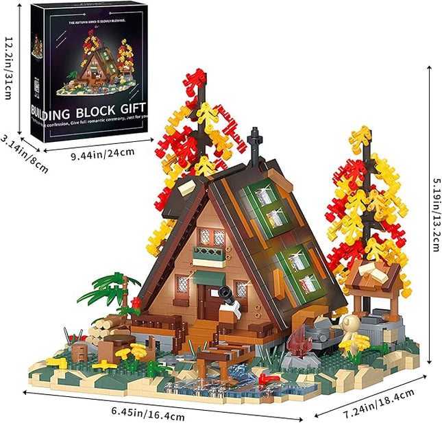 Flowers Wood Frame Cabin Building Blocks Set, Cherry Blossom Bonsai Treehouse Architecture Micro Mini Block Kits Gift for Adults and Kids（2151 Pieces）