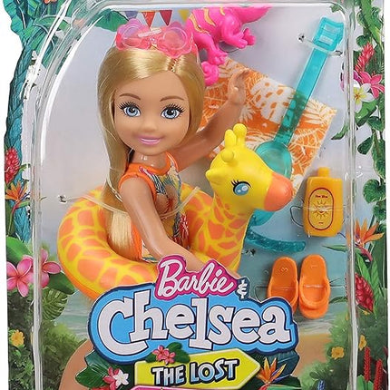 Barbie and Chelsea The Lost Birthday Playset with Chelsea Doll (Blonde, 6-in), Jungle Pet, Floatie and Accessories, Gift for 3 to 7 Year Olds