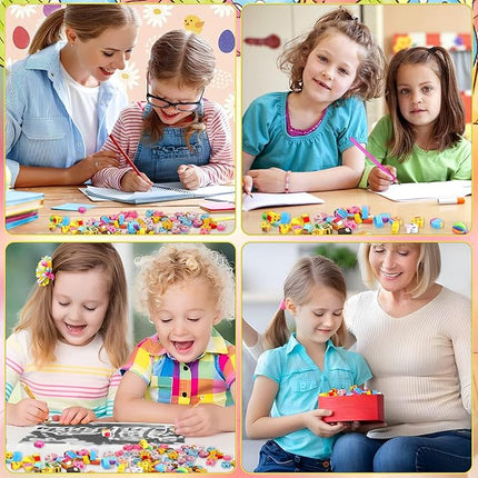 JUNEBRUSHS Easter Mini Animal Pencil Erasers - 150 Pcs Cute Bunny Egg Shaped Erasers for Kids - Bulk School Classroom Easter Basket Stuffers & Party Favors
