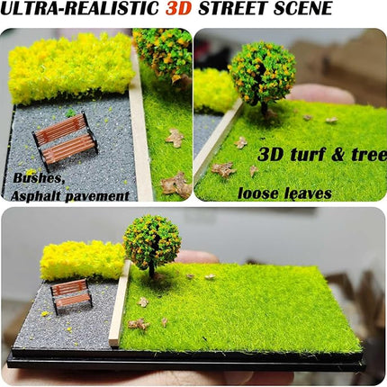 1/64 Scale Street Diorama Display Case- Clear Storage Case with Realistic Urban Road Scene for Hot Wheels, Matchbox & 1:64 Model Cars- Diecast Toy Garage-Fall