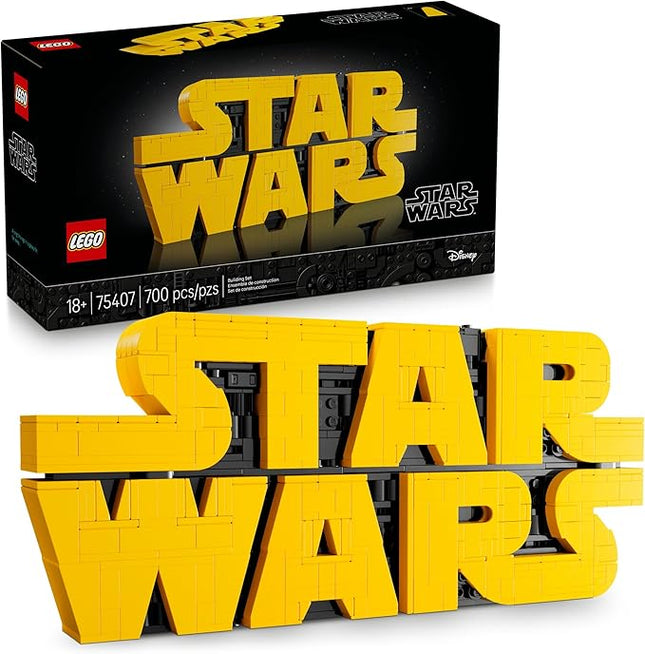 LEGO Star Wars Brick-Built Star Wars Logo - Building Blocks for Adults 18+ - Gift Idea for Birthdays - Collectible DIY Model Kit - Home Decor Idea for Fans of The Movie Series - 75407