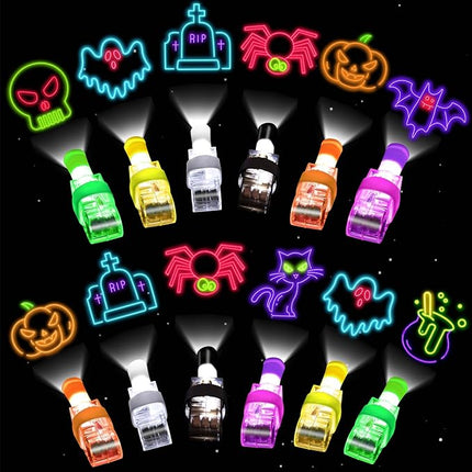 40 Pcs Halloween Party Favors for Kids Light Up Finger Lights, Halloween Glow in the Dark Toys Bulk Goodie Bags Stuffers Fillers Trick or Treat Toys Halloween Prizes Classroom Party Supplies Non Candy