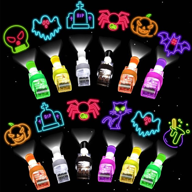 40 Pcs Halloween Party Favors for Kids Light Up Finger Lights, Halloween Glow in the Dark Toys Bulk Goodie Bags Stuffers Fillers Trick or Treat Toys Halloween Prizes Classroom Party Supplies Non Candy