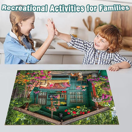 1000 Piece Puzzle for Adults, Flower House Jigsaw Puzzle, Family Puzzles Game, Interlock Perfectly No Dust, Home Decoration Puzzle, Gift for Valentine Friends Parents Kids