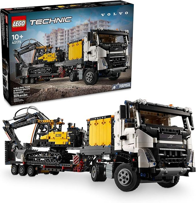 LEGO Technic Volvo FMX Truck & EC230 Electric Excavator Building Toy, Volvo Truck Toy with 2 Model Vehicles, Great Gift for Boys and Girls Ages 10 and Up Who Love Heavy Duty Construction Models, 42175