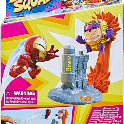 Marvel Stunt Squad Iron Man vs. M.O.D.O.K. Playset, 1.5-Inch Super Hero Action Figures, Toys for Kids Ages 4 and Up