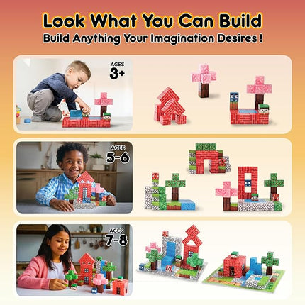 100 Pcs Magnetic Blocks, Magnetic Building Blocks for Kids, Magnetic Cubes for Kids, Magnetic Blocks for Toddlers, Toddler Building Blocks Ages 3 4 5 6 7 8 9 10