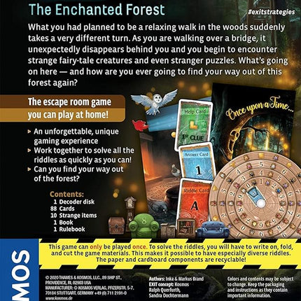 Thames & Kosmos EXIT: The Enchanted Forest| A Kosmos Escape Room Game in a Box| Family Friendly, Card-Based at-Home Escape Room Experience for 1 to 4 Players, Ages 12+ , Black