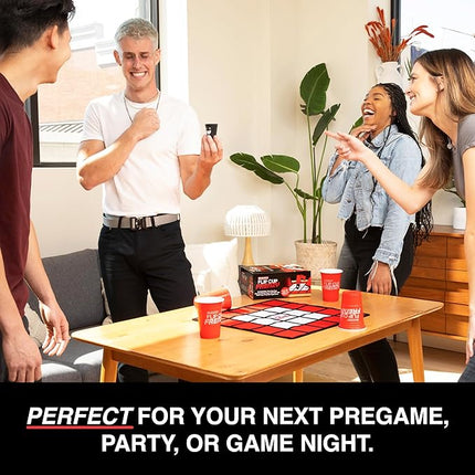 Buzzed Flip Cup Frenzy Adult Drinking Game, Party Games for Adults, Includes 1 Game Mat, 8 Flip Cups, 1 Drink Cup, and Instructions