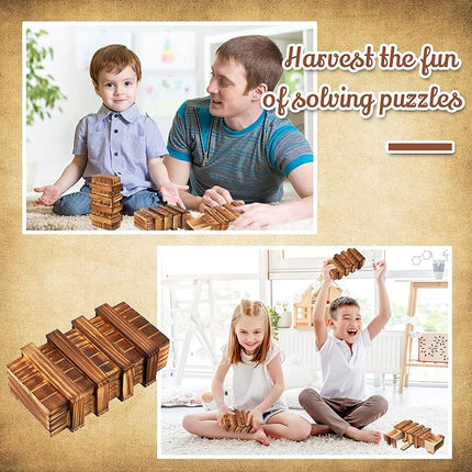 Yilloog 8 Pcs Secret Puzzle Box with Compartments for Adults Secret Puzzle Drawer Wooden Gift Boxes Game for Adults