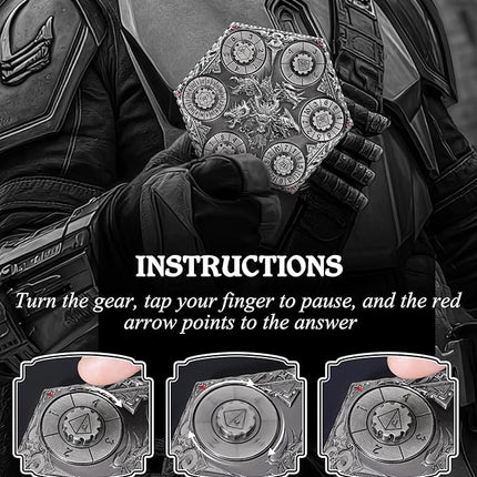 7 in 1 DND Spinner Dice Set Role Playing Board Games Accessories Good Choice Accessories for DM, Gamer and Collector (Ancient Silver)