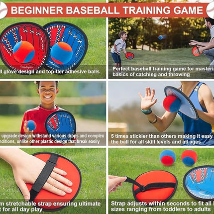 Toss and Catch Ball Game, Kids Toddler Baseball Glove & Catch Ball Toys, Kids Outdoor Games for Family, Toys for Beach Pool Yard Outside, Birthday Gift for Ages 3 4 5 6 7 8-12 Year Old Boys Girls