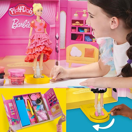 Play-Doh Barbie Designer Fashion Show Set, Make Doll Clothes with 21 Fashion Accessories & Modeling Compound, Kids Arts & Crafts for Girls & Boys 5+