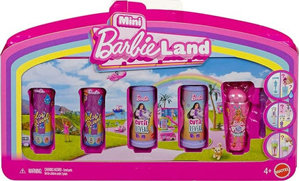 Barbie Mini Land 5 Dolls Reveal Pack, 1.5-inch Mini Dolls with Surprise Reveal & Sensory Play Piece (Styles May Vary)