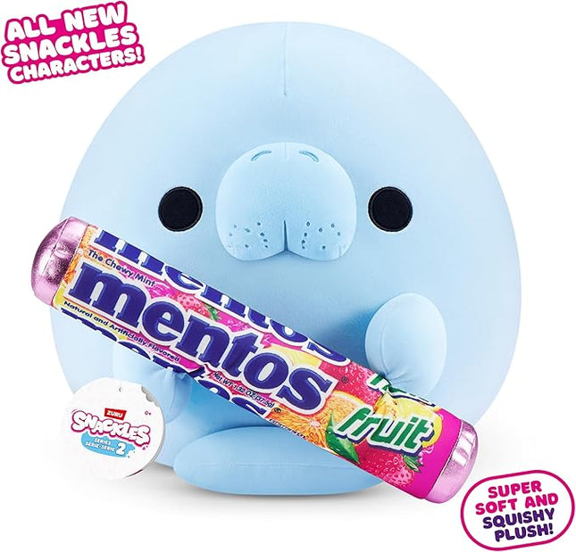 Snackles Series 2 8-inch by ZURU Cuddly Squishy Comfort 8-inch Plush with Licensed Snack Brand Accessory (Sea Cow&Mentos Fruit)