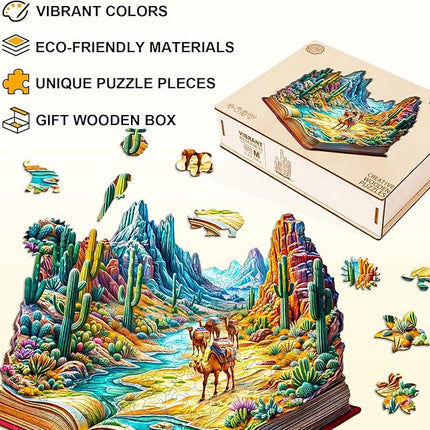 Wooden Puzzles for Adults, Wooden Jigsaw Puzzles for Adults Kids, Vibrant Wilderness Unique Shaped Wood Puzzles Adult, Creative Gifts for Friends Family Game, Home Decor(11.4 * 10.6in 170pcs)