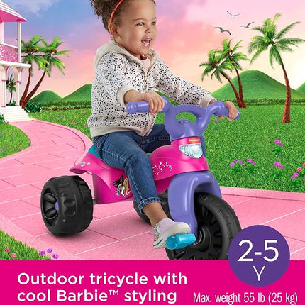 Fisher-Price Toddler Tricycle Barbie Tough Trike, Toy Bike with Handlebar Grips & Storage for Outdoor Play Kids Ages 2+ Years (Amazon Exclusive)