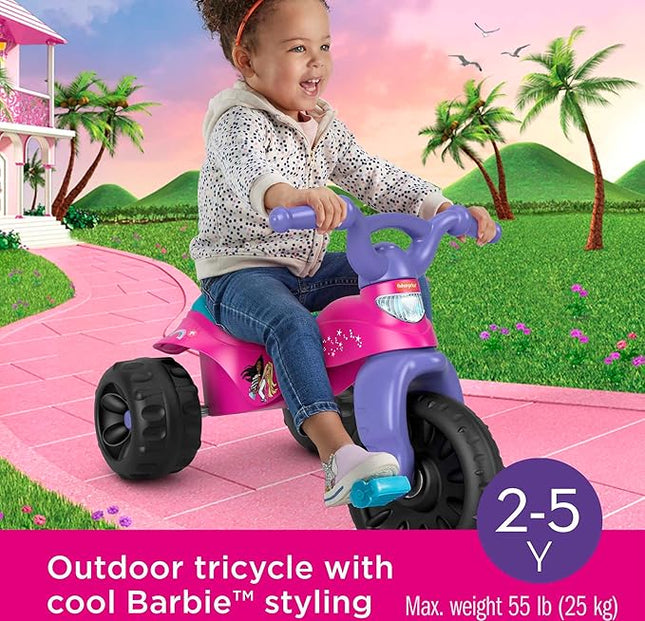 Fisher-Price Toddler Tricycle Barbie Tough Trike, Toy Bike with Handlebar Grips & Storage for Outdoor Play Kids Ages 2+ Years (Amazon Exclusive)