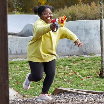 Nerf Mega CycloneShock Toy Blaster, Hotrod Color Style, 6-Dart Drum, 6 AccuStrike Mega Darts, Easy Priming (Amazon Exclusive)