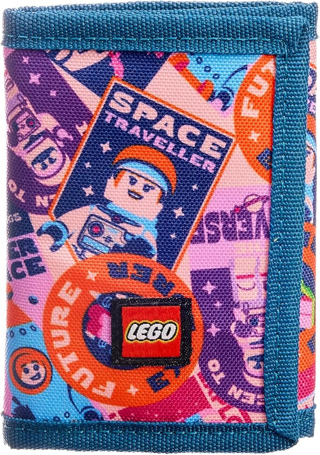 LEGO Trifold Wallet, Kids Unisex Wallet for Boys and Girls, with Clear ID Window, Card and Cash Pockets and Secure Hook and Loop Closure, Space Explorer