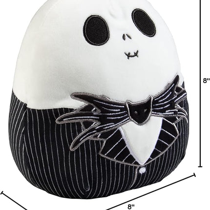 Squishmallows Original 8-Inch Jack Skellington - Nightmare Before Christmas - Official Jazwares Plush - Collectible Soft & Squishy Stuffed Animal Toy - Gift for Kids, Girls & Boys
