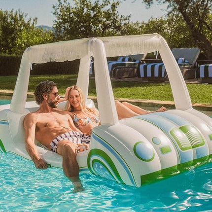 FUNBOY Country Club Golf Cart Pool Float, Two Cup Holders, Removable Fringe Shade, Float for Summer Pool Party and Entertainment