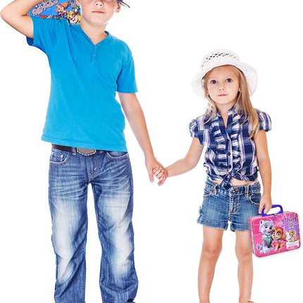 Lollipop Travel Toys Paw Patrol Activity Tin Set with Sketch Pad, 5 Markers and 2 Sticker Sheets, Paw Patrol Toys for Boys Age 3-5, Toddler Activities, Busy Book Style Play, Car Game