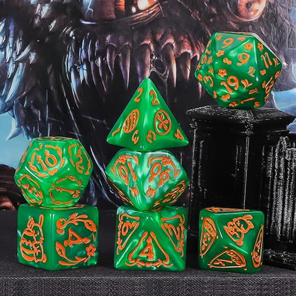 CiaraQ Polyhedral Dice Set - DND Role Playing Dice for Dungeons and Dragons RPG Table Games, Multi-Color, 35pcs
