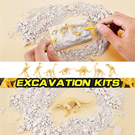 12 Pack: Dinosaur Excavation Kits for Kids, Dino Dig Kits, 3D Dig a Dinosaur Fossil and Figure Sets, Bulk Science Education Toys for Paleontology Archaeology STEM Learning Kids Activity Party Favors