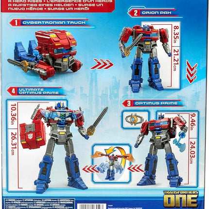 Transformers One Movie Power Flip Optimus Prime (Orion Pax) Converting Action Figure, 4 Modes, 10-inch Interactive Electronic Toy, Lights & Sounds, 6+