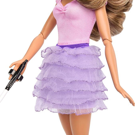 Barbie Fashionistas Doll #228, Blind Doll Wearing Pink Top and Ruffled Skirt with Cane and Sunglasses in Partnership with The American Foundation for The Blind