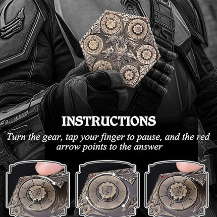 7 in 1 DND Spinner Dice Set Role Playing Board Games Accessories Good Choice Accessories for DM, Gamer and Collector (Bronze)
