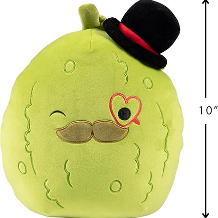 Squishmallows Original 10-Inch Charles The Fancy Pickle - Official Jazwares Plush - Collectible Soft Squishy Stuffed Animal Toy - Add to Your Squad - Gift for Kids, Girls & Boys