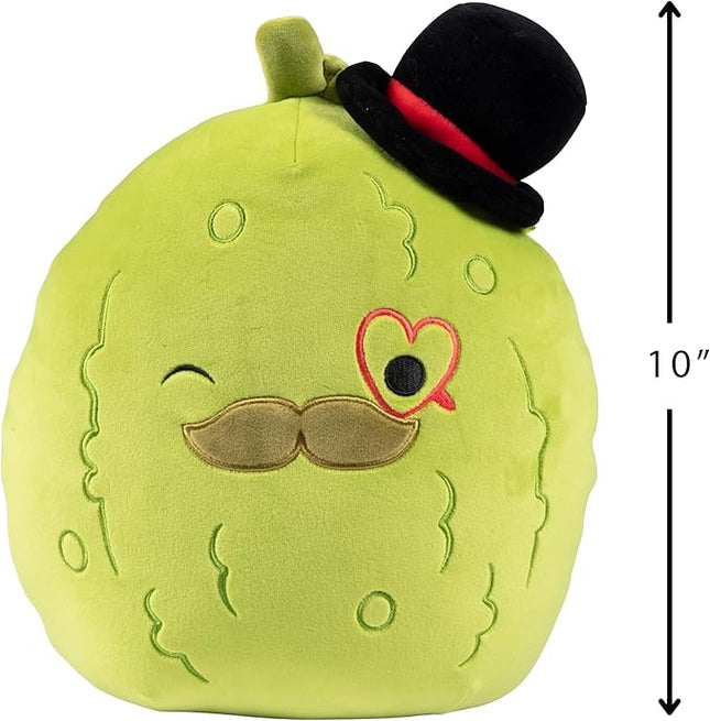Squishmallows Original 10-Inch Charles The Fancy Pickle - Official Jazwares Plush - Collectible Soft Squishy Stuffed Animal Toy - Add to Your Squad - Gift for Kids, Girls & Boys