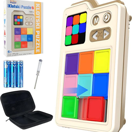 SMILESSKIDDO Super Slide Puzzle Games, Original 1000+ Challenges & 3 Modes, Brain Teaser Puzzle, Super Electronic Sliding Puzzles Toy Gifts for Kids & Adults, Fun Unblocking Logic Game