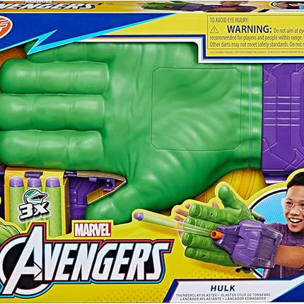 Marvel Avengers Hulk Thunderclap Blaster Roleplay Toy with 3 NERF Darts, Super Hero Toys for Kids Ages 5+